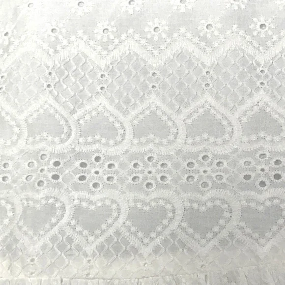 New MISA Los Angeles Skirt Womens Size White Large Lined Hearts Bow Made USA NWT